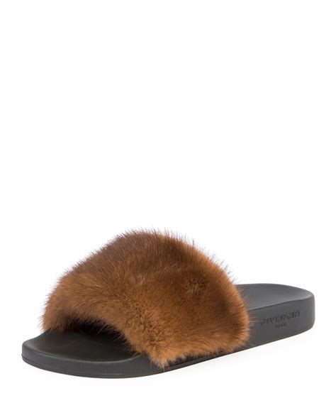 givenchy mink fur slide sandals|givenchy marshmallow sandals.